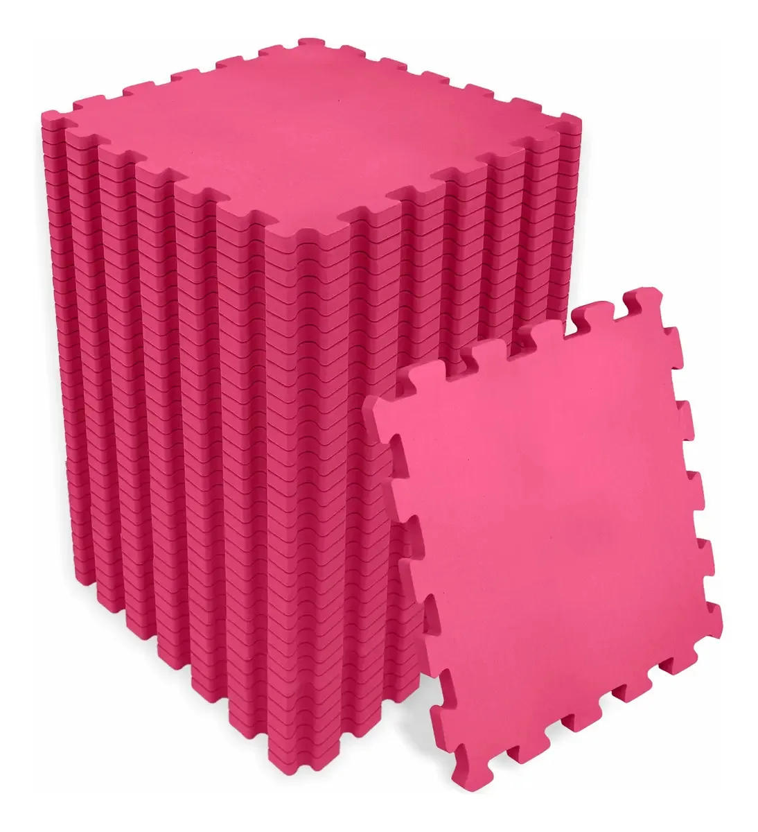 Tapete Eva Encaixe Seller 36 Pcs 31×31x5mm, Liso Cor Vermelho