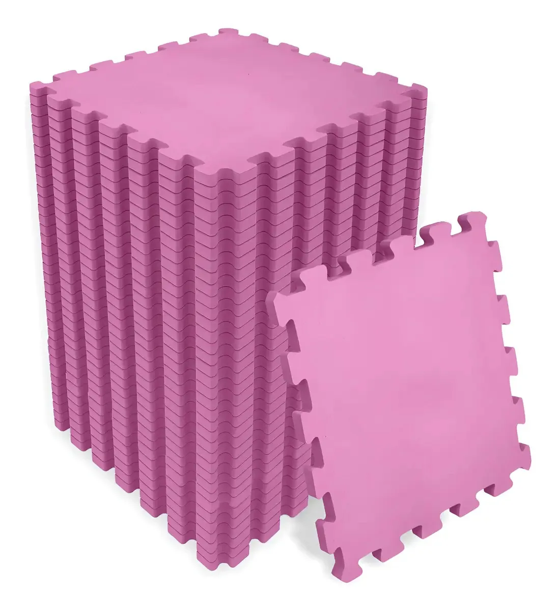 Tapete Eva Encaixe Seller 36 Pcs 31×31x5mm, Liso Cor Rosa