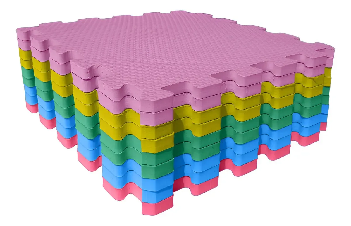 Tapete Eva Encaixe Seller 9 Pcs 31×31x10mm Cm Antiderrapante Cor Sortido