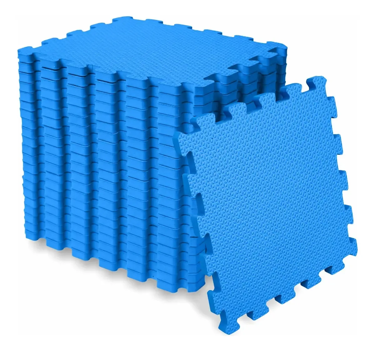 Tapete Eva Encaixe Seller 18 Pcs 31×31x10mm, Antiderrapante Cor Azul