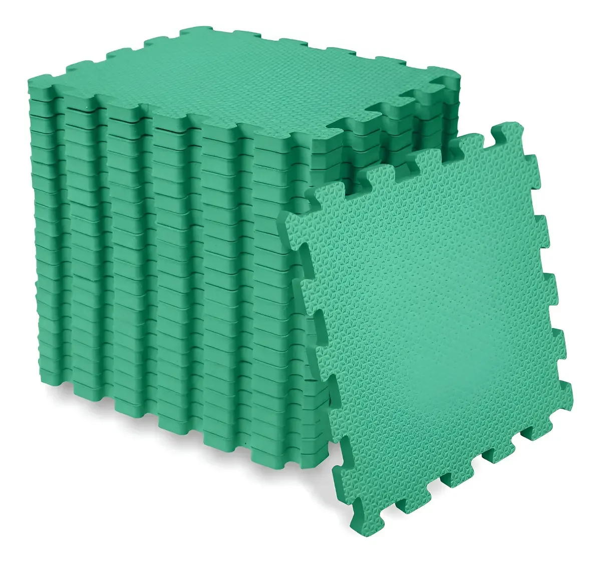 Tapete Eva Encaixe Seller 18 Pcs 31×31x10mm, Antiderrapante Cor Verde
