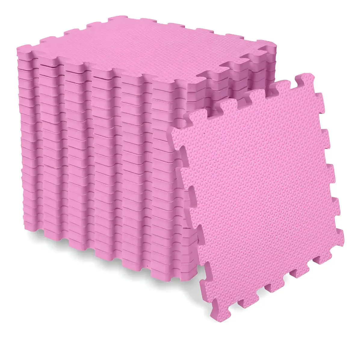 Tapete Eva Encaixe Seller 18 Pcs 31×31x10mm, Antiderrapante Cor Rosa