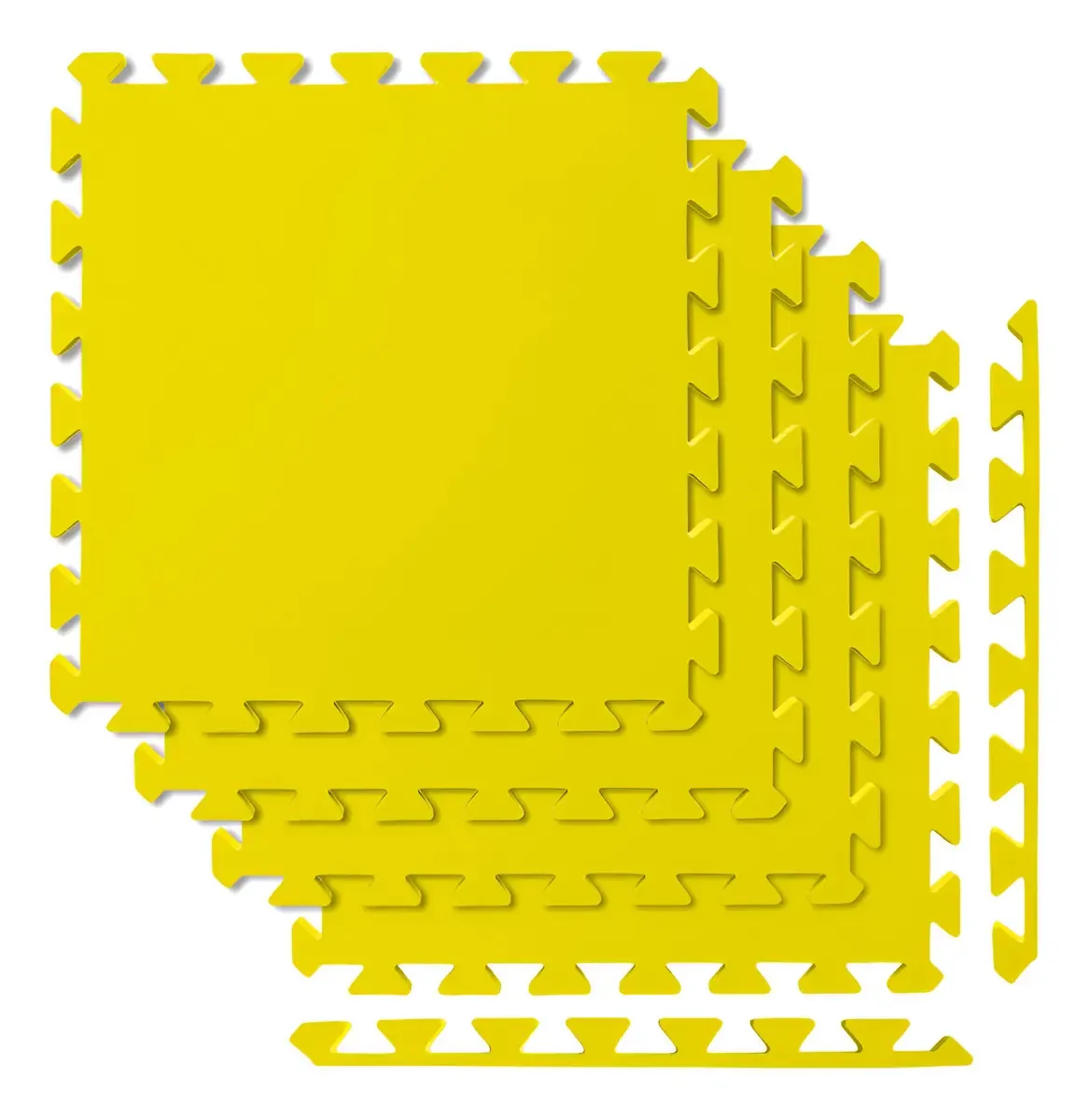 Tapete Eva Encaixe Seller 4pcs 50×50x5mm, Liso Cor Amarelo