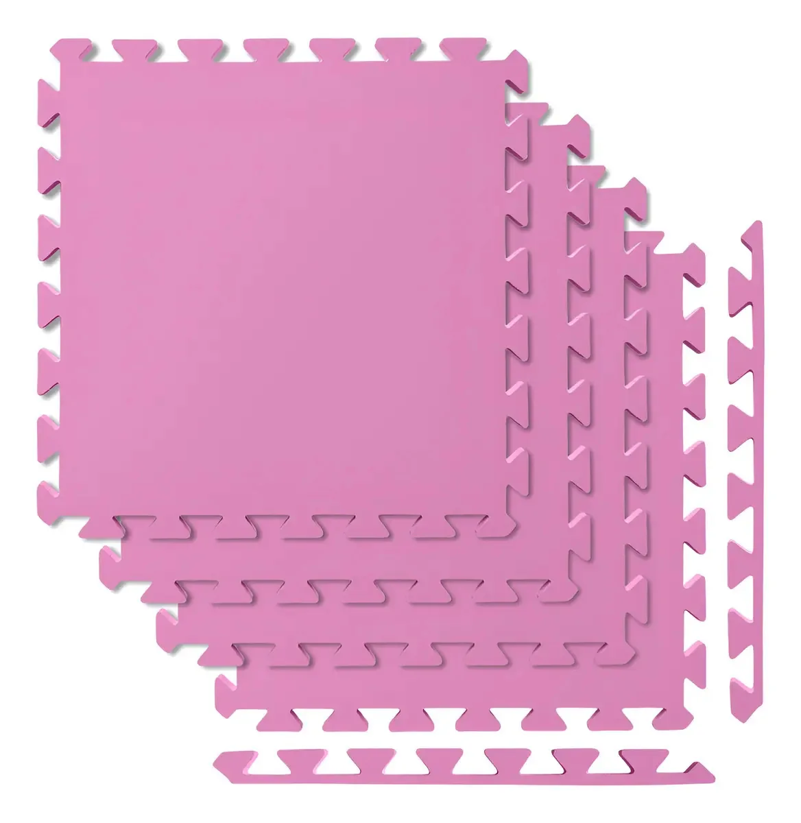 Tapete Eva Encaixe Seller 4pcs 50×50x5mm, Liso Cor Rosa