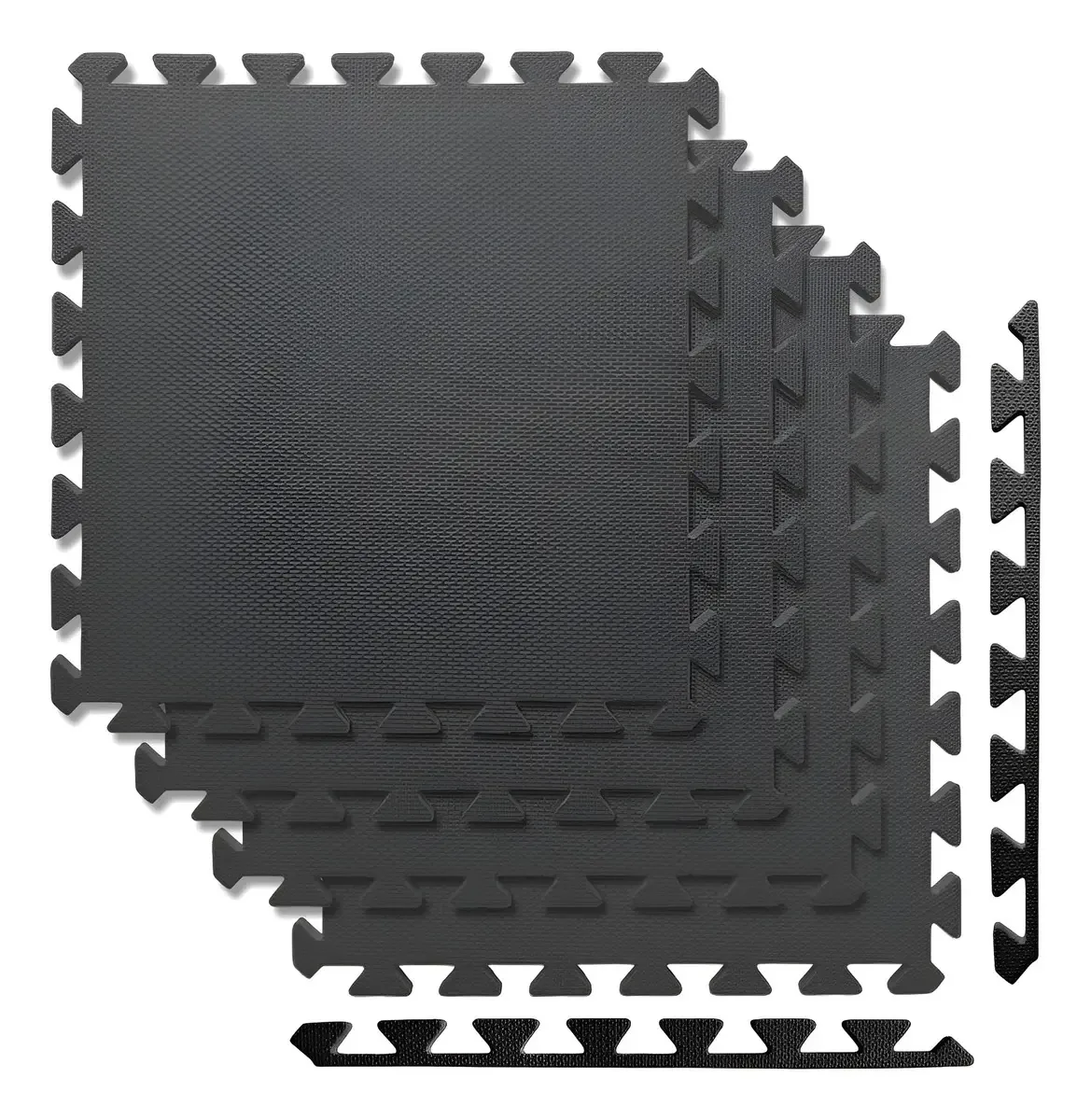 Tapete Eva Encaixe Seller 4pcs 50×50x10mm, Cm Antiderrapante Cor Preto
