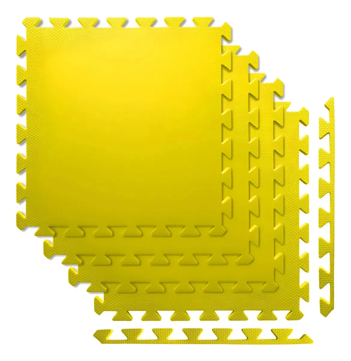 Tapete Eva Encaixe Seller 4pcs 50×50x10mm, Cm Antiderrapante Cor Amarelo