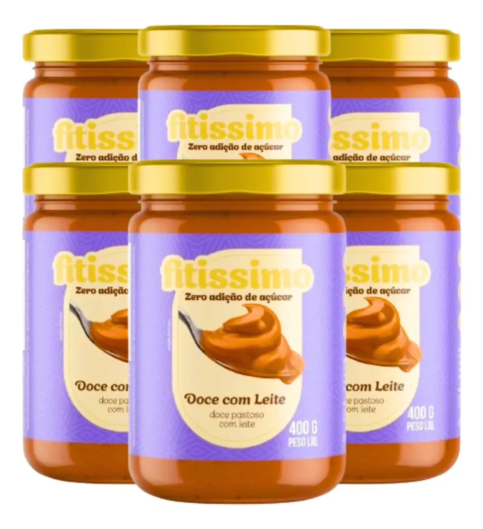 Kit 6 Doce De Leite Diet 400g - Zero Açúcar e Zero Lactose Fitissimo