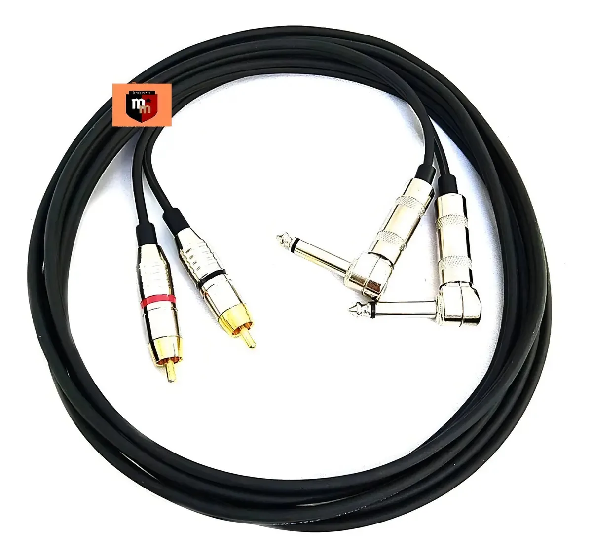 Cabo P10 RCA 5m M & M Cabos Comp. Áudio Profissional