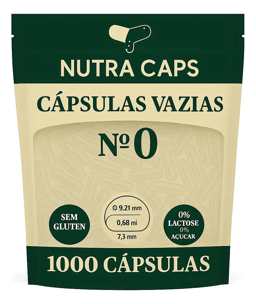 1000 Cápsulas Vazias Para Manipulação Incolor Nº 0 (500mg)