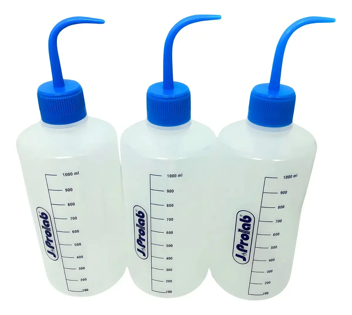 Kit 3 Pissetas Transl. Bico Curvo Graduado 1000ml