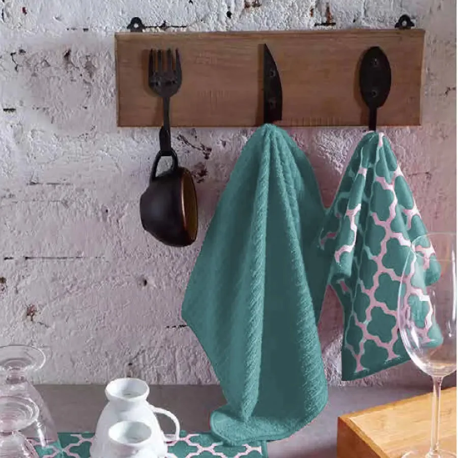 Kit Cozinha Com 3 Pano E Escorredor De Louça - Jolitex Cor Azul-aço
