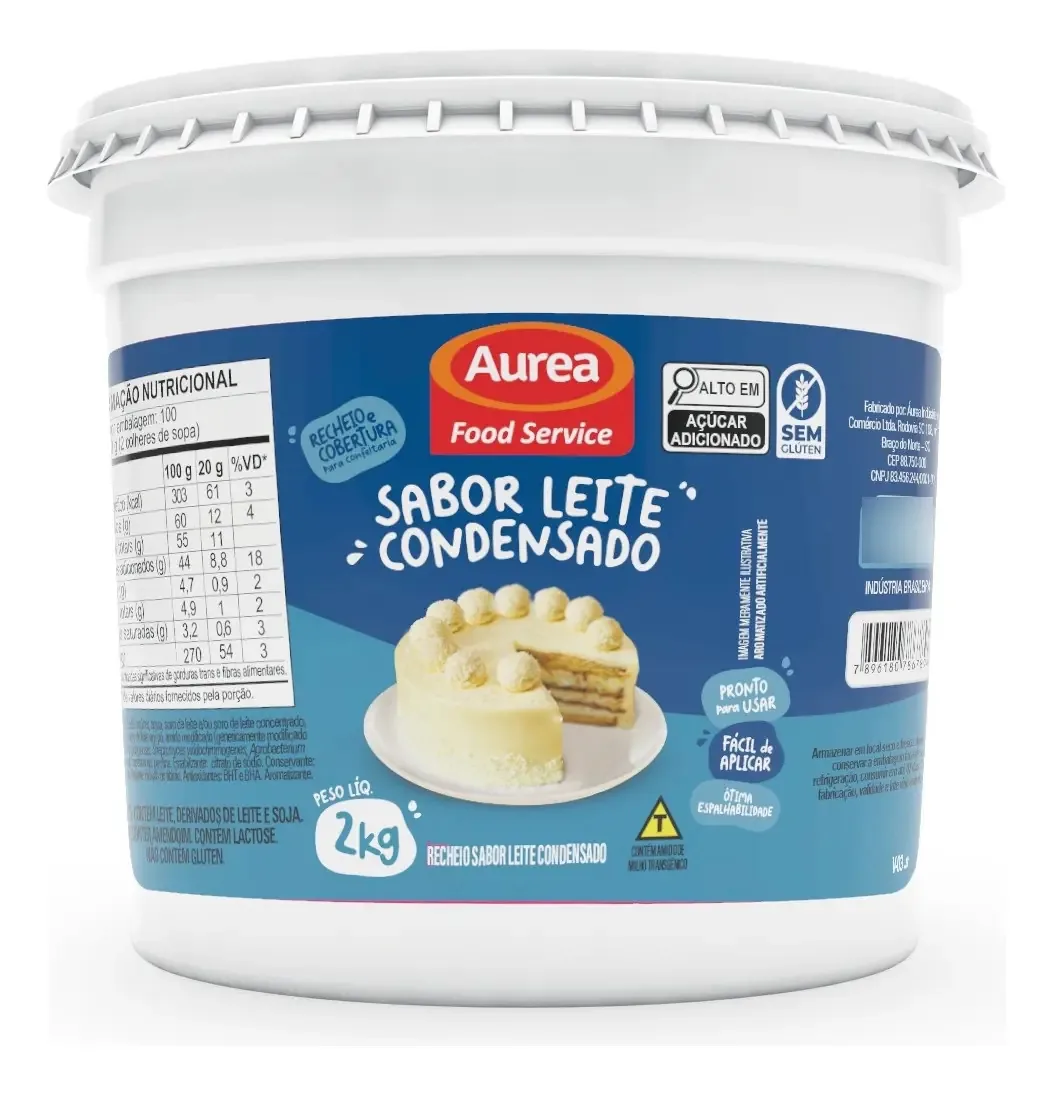 Cobertura E Recheio Leite Condensado Aurea Confeitaria 2kg