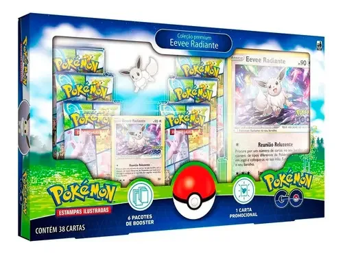 Jgs Brinq Carton Pokemon Go Box Eevee Radiante Certificado Fsc