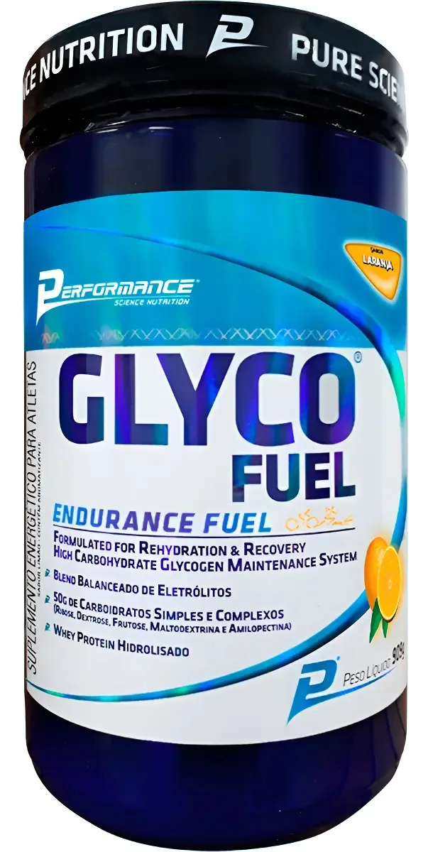Glyco Fuel Performance 909g Pó Carboidrato Pote Sabor Laranja