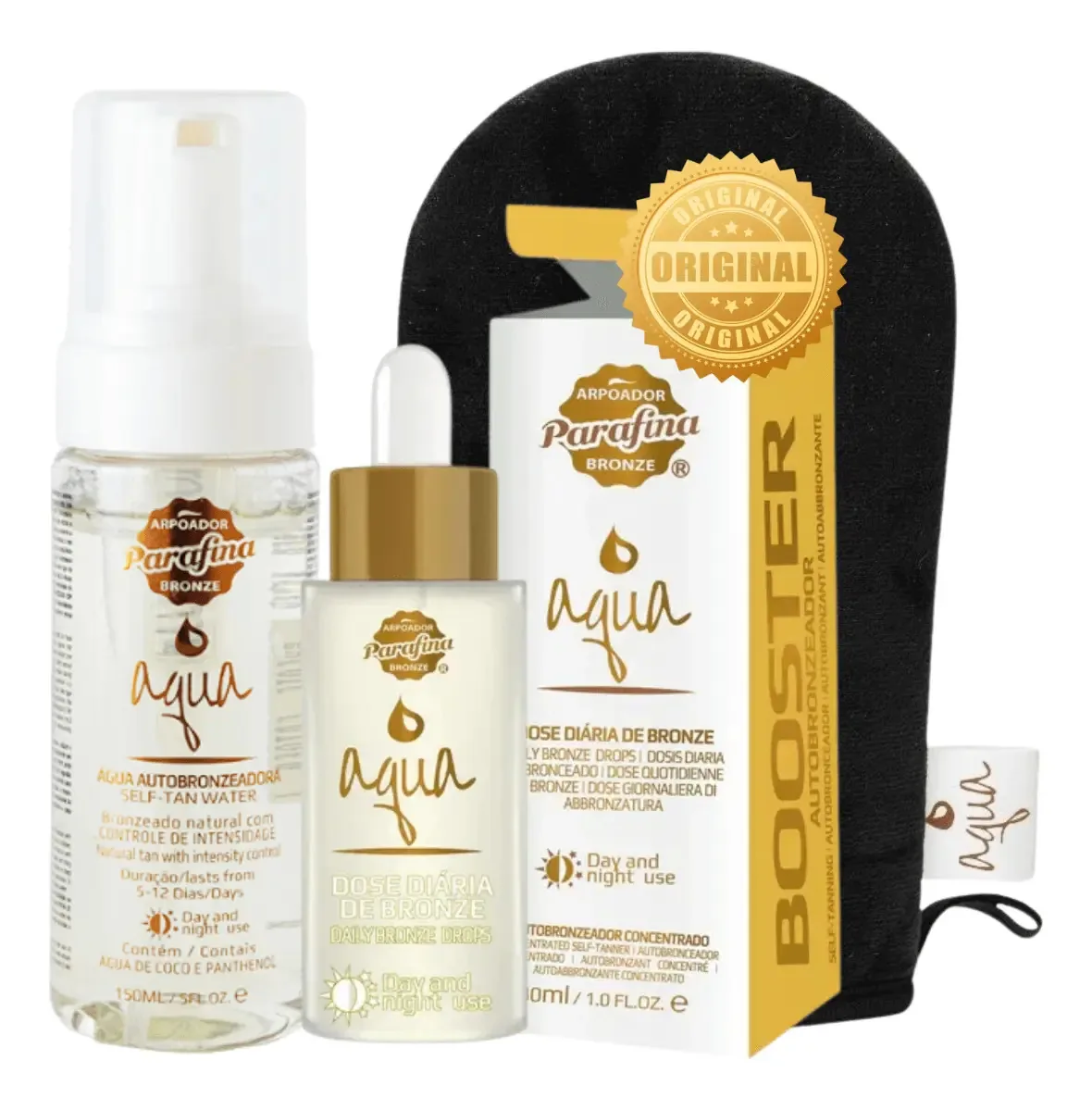 Kit Bronze O Ano Todo Autobronzeador E Luva Parafina Bronze