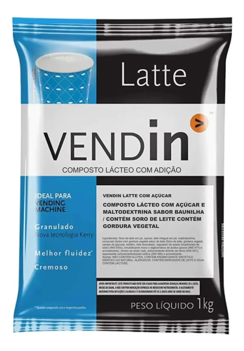 Composto Lácteo Vendin Latte Kerry 1 kg – Pó Instantâneo para Cafeterias e Vending