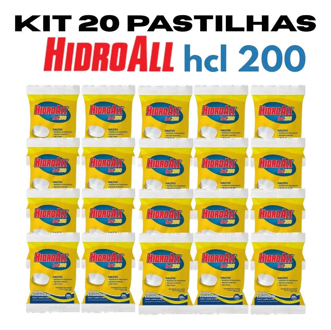 Pastilha de Cloro Hidroall Pura para Piscinas e Spas
