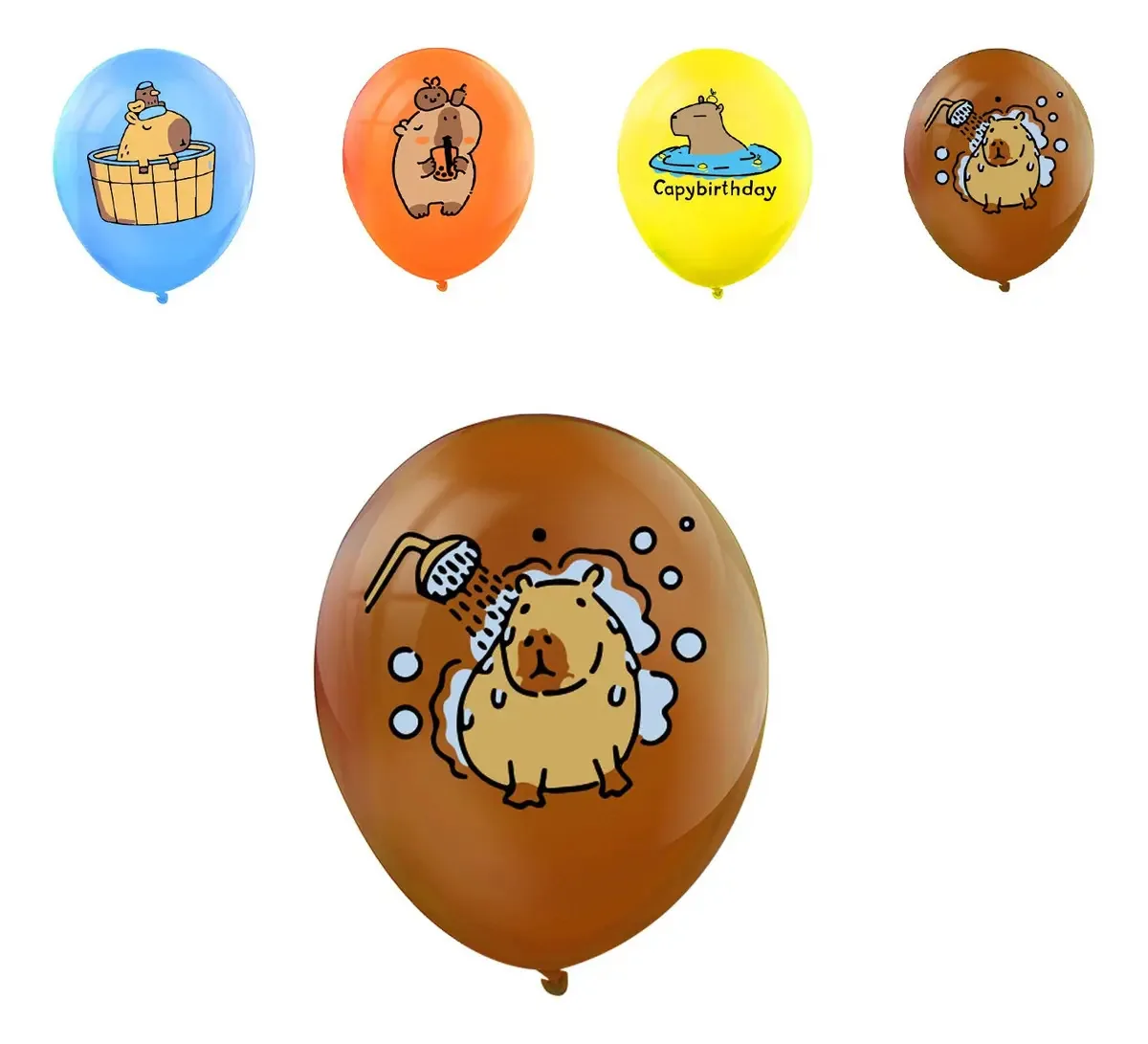 16 peças de balões de capivara, decorações de festa e aniversário