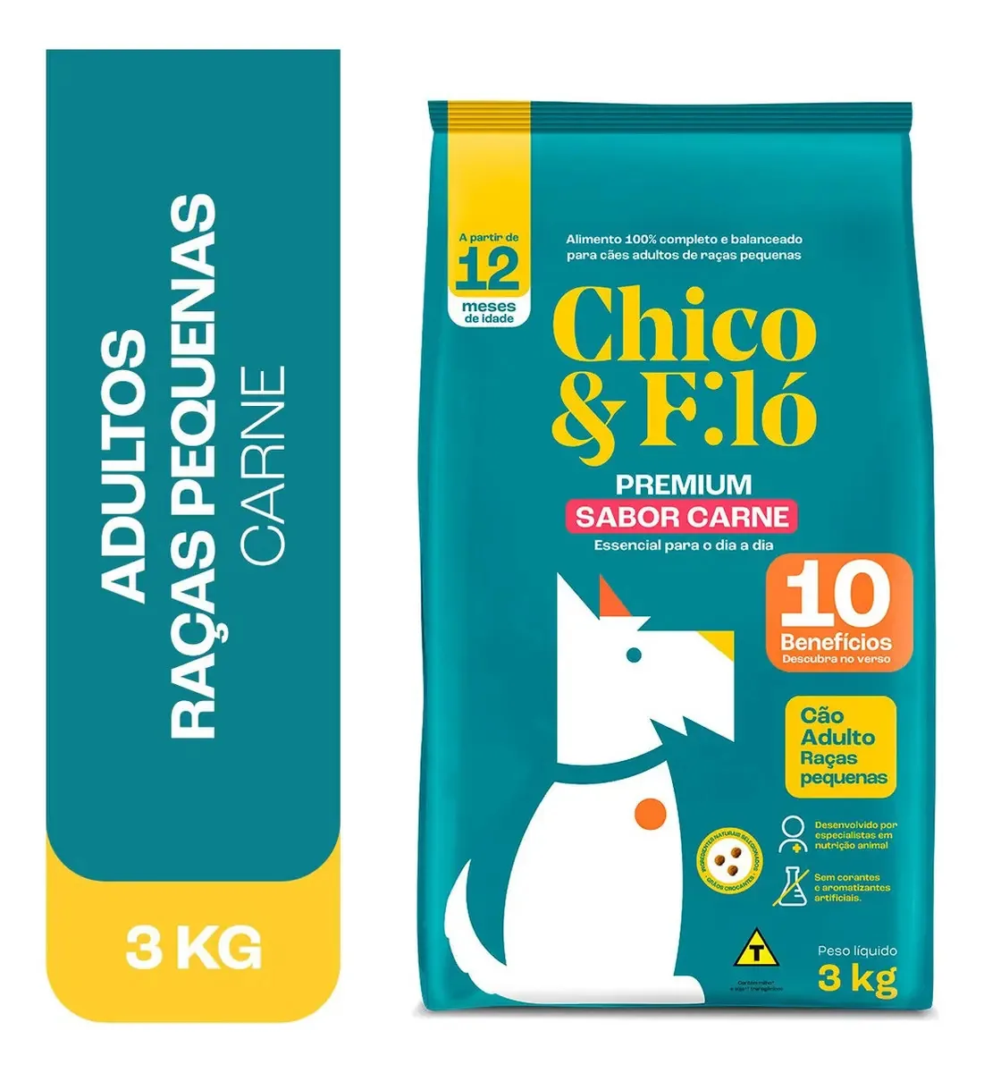 Alim Caes Chico E Filo 3kg Carne