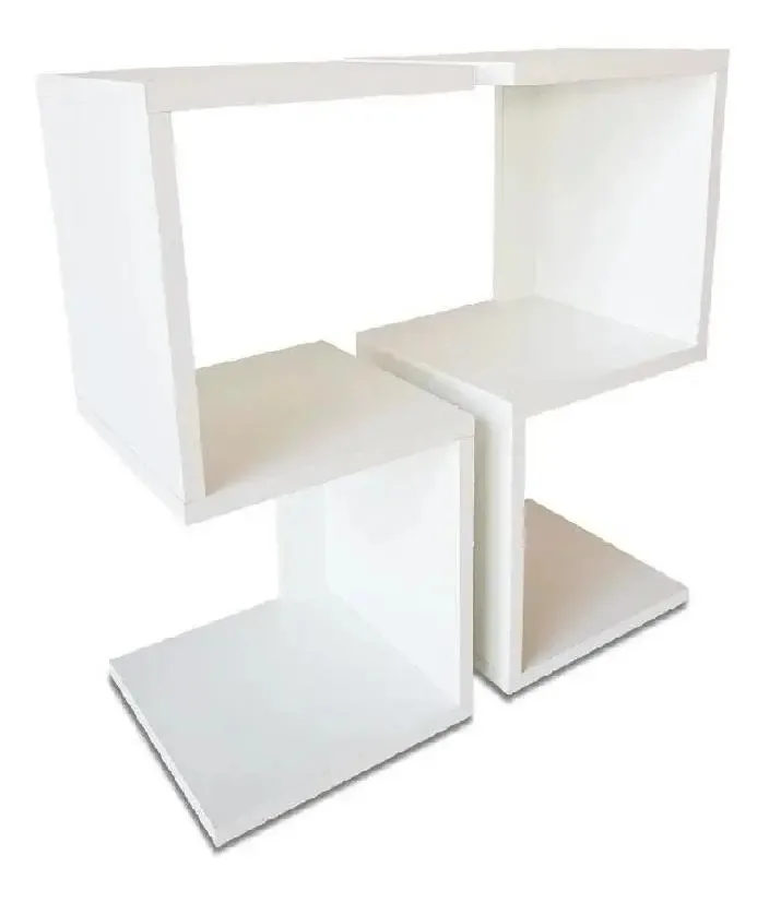 Kit 2 Mesas De Cabeceira Em S Branco Mdf 60x25x25