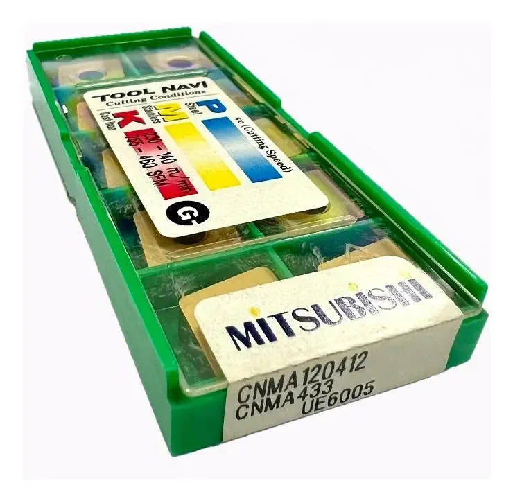 Pastilhas Torno Mecânico Mitsubishi CNMA120412 UE6005 10 Peças Metal Duro