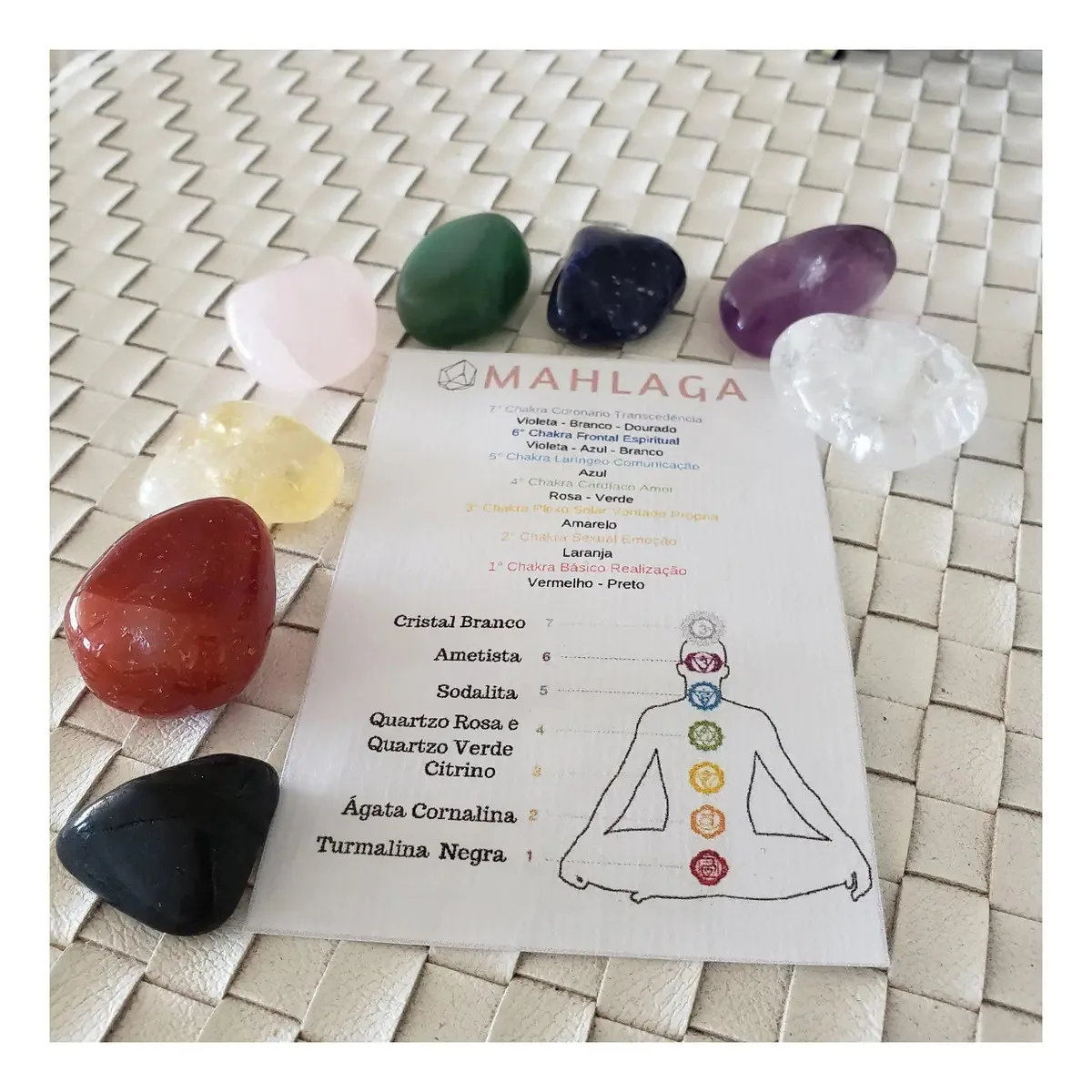 Kit 7 Chakras - Pedras Naturais Para Alinhamento Energético