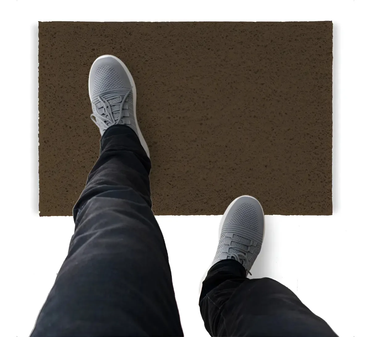 Tapete Capacho de Vinil Liso para Rampas 500x60 cm Marrom
