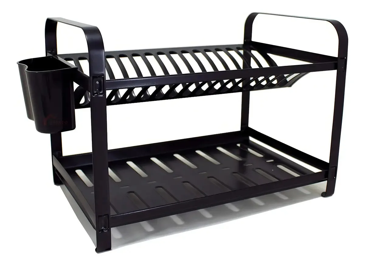 Mak Inox escorredor de pratos e copos inox cor preto