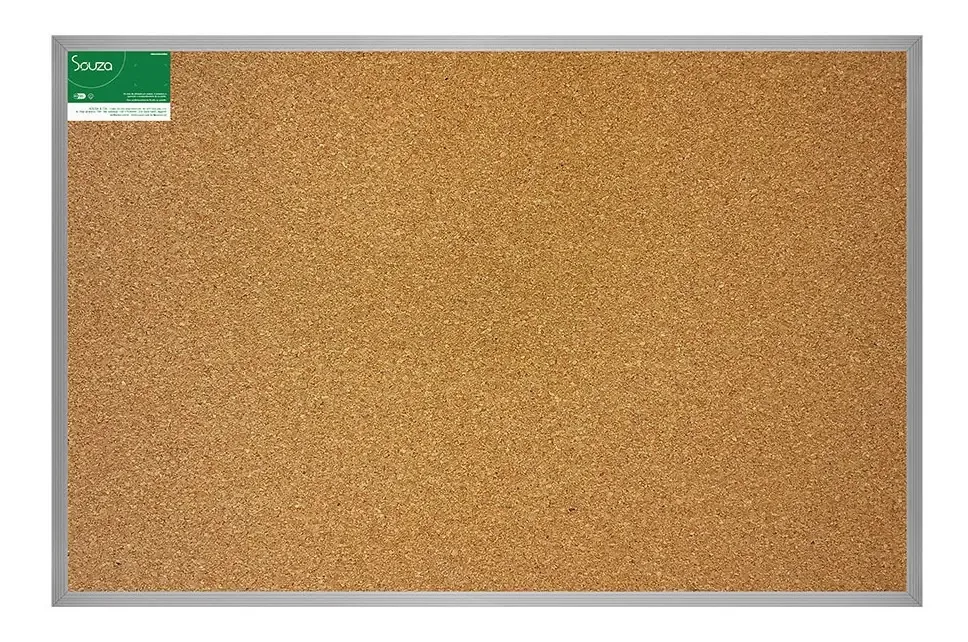 Quadro Cortiça Souza 70x50 Moldura Alumínio Frisado Elegante