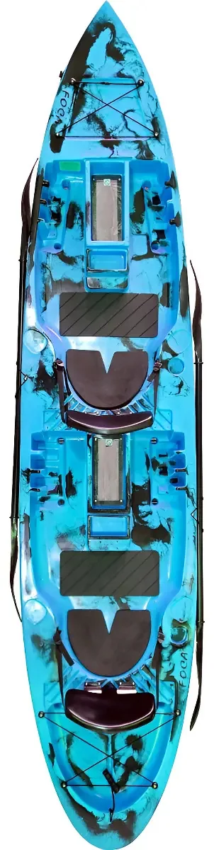 Caiaque Duplo New Foca Standard Caiaker con 2 remos cor azul