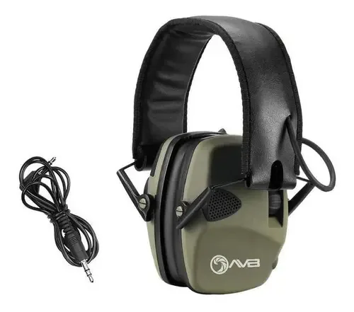 Abafador Eletrônico Auricular Para Tiro Esportivo Avb Verde