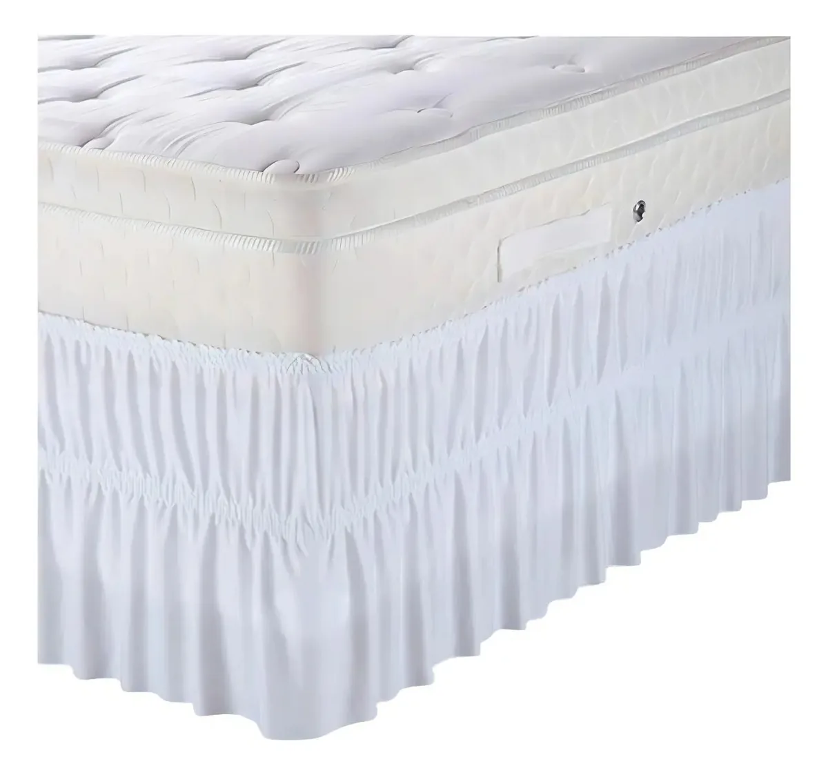 Saia Para Cama Box Casal King Branca Elástico Duplo