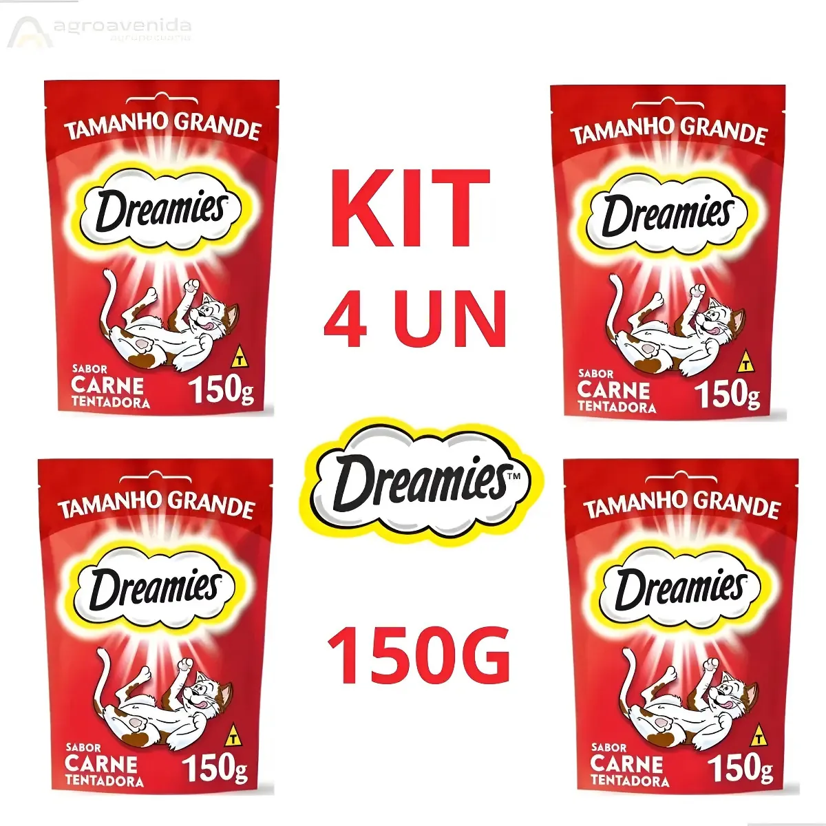 Petisco Dreamies Para Gatos Adultos Sabor Carne 4un 150g