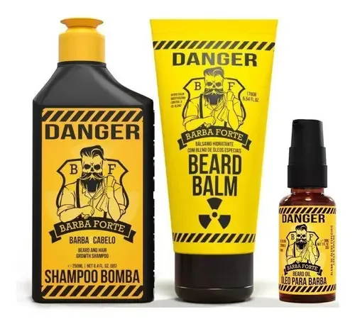 Kit Shampoo, Balm E Óleo - Danger - Barba Forte
