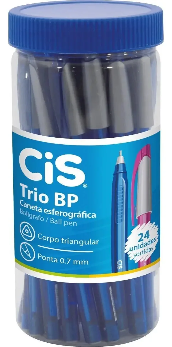 Kit 24 Canetas Cis Trio 0,7 Cores Sortidas Sertic