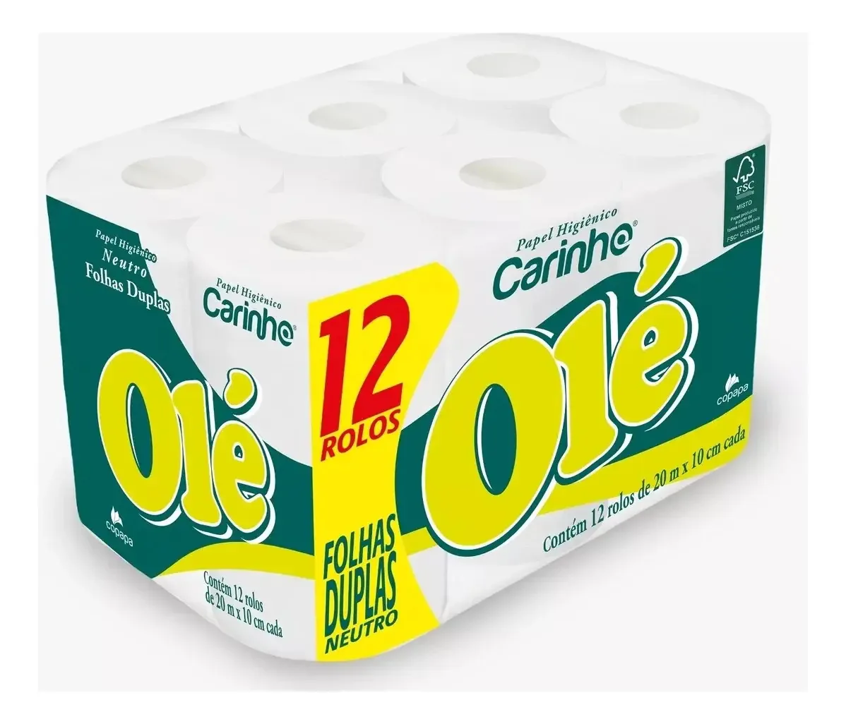 Papel Hig. Carinho Ole F.dupla 12x30m