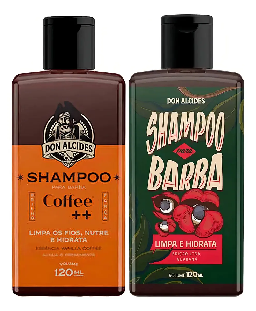 Kit 2x Shampoo Para Barba Coffee E Guaraná Don Alcides