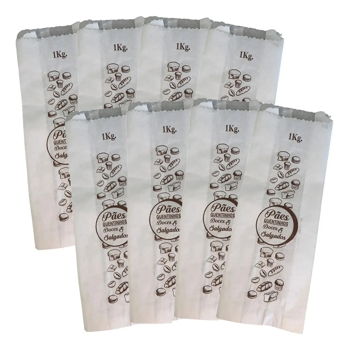 Bolsa Escritex Sacos De Pães Doces Salgados Branco 26cm - 10cm X 500