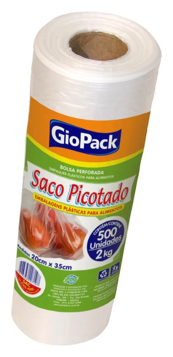 Bobina Picotada 500un 2kg 20x35 Giopack