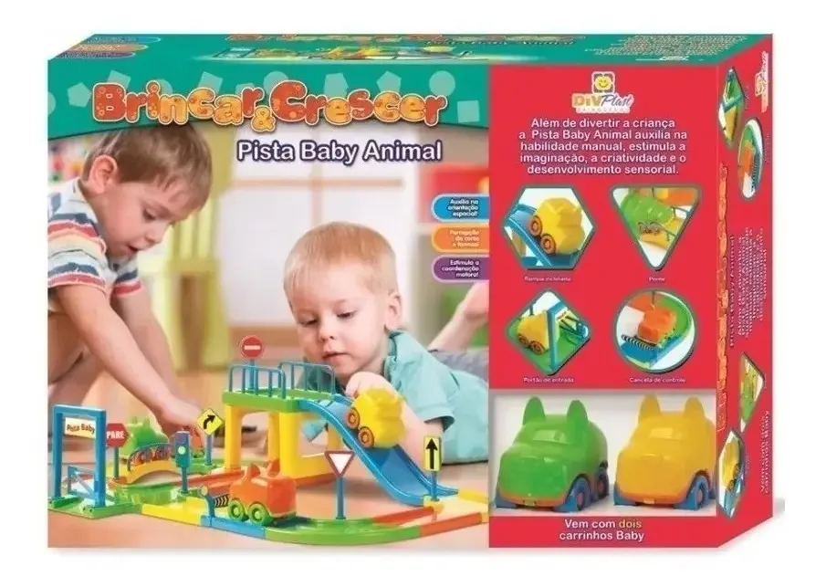 Pista Carrinhos Brinquedo Infantil 30 Peças Coloridas Baby