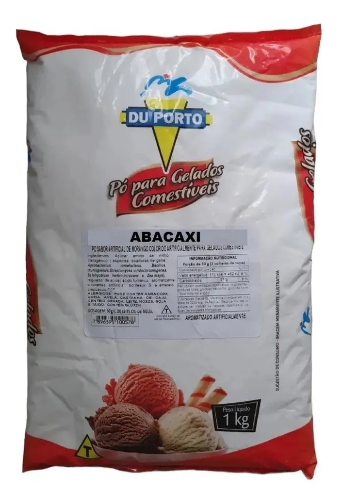 Base Pó Saborizante Abacaxi 1 Kg Sorvete Picolé Gelados