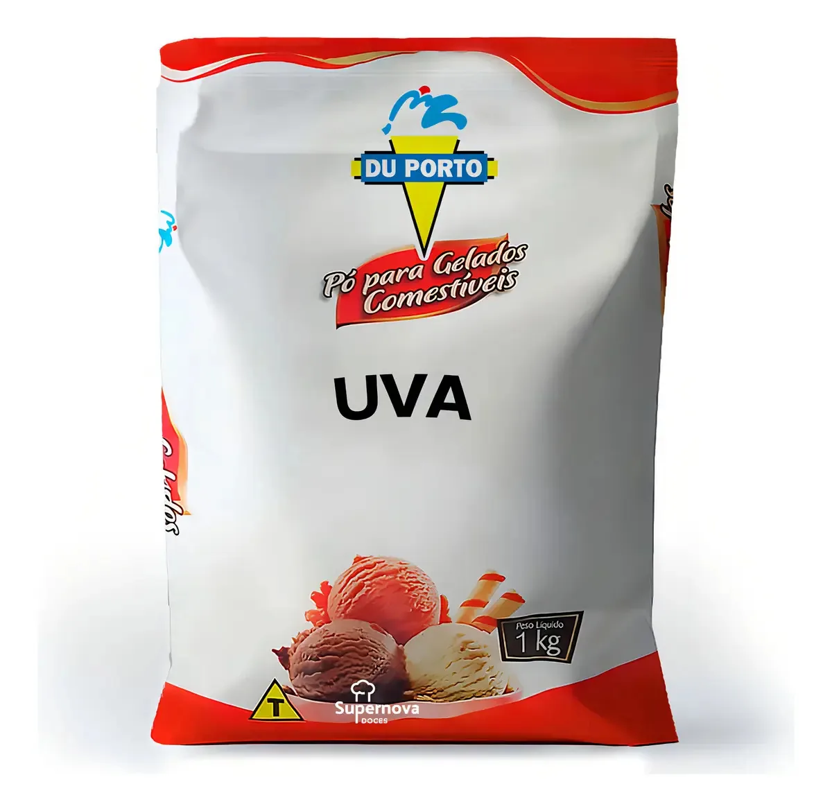 Pó Para Gelados Comestíveis Sabor Uva 1kg - Du Porto