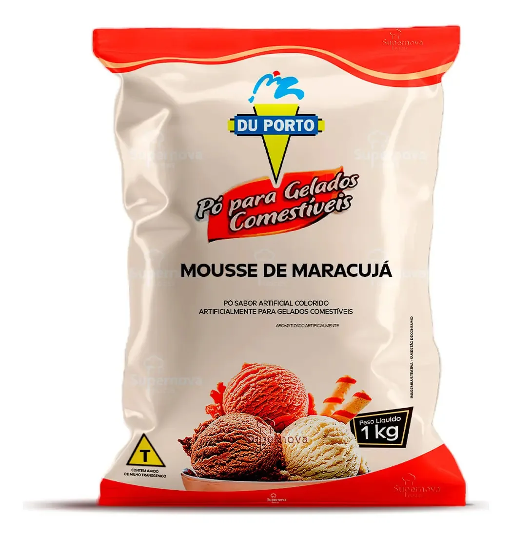 Pó Para Gelados Comestíveis Mousse De Maracujá 1kg - Du Porto