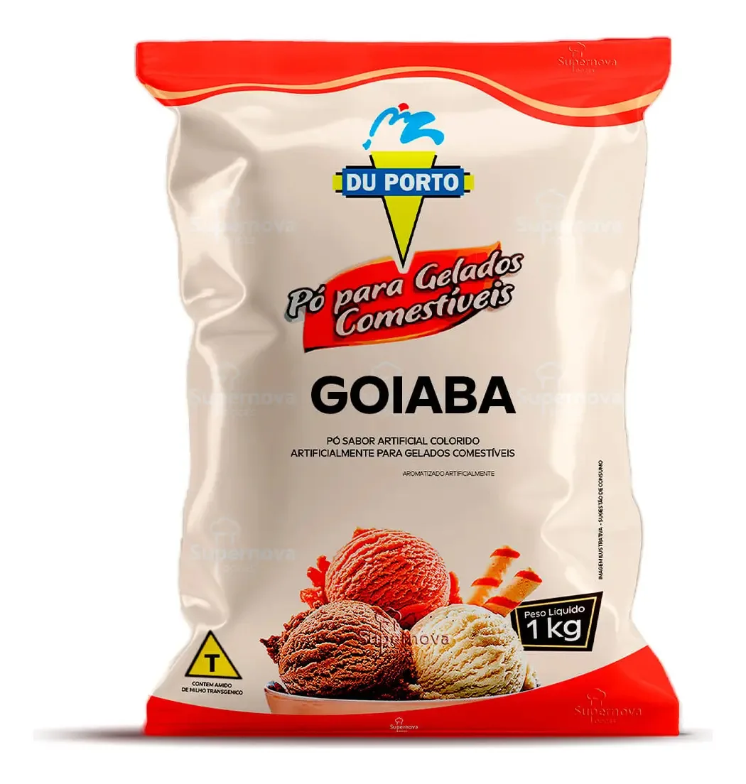 Pó Para Gelados Comestíveis Sabor Goiaba 1kg - Du Porto