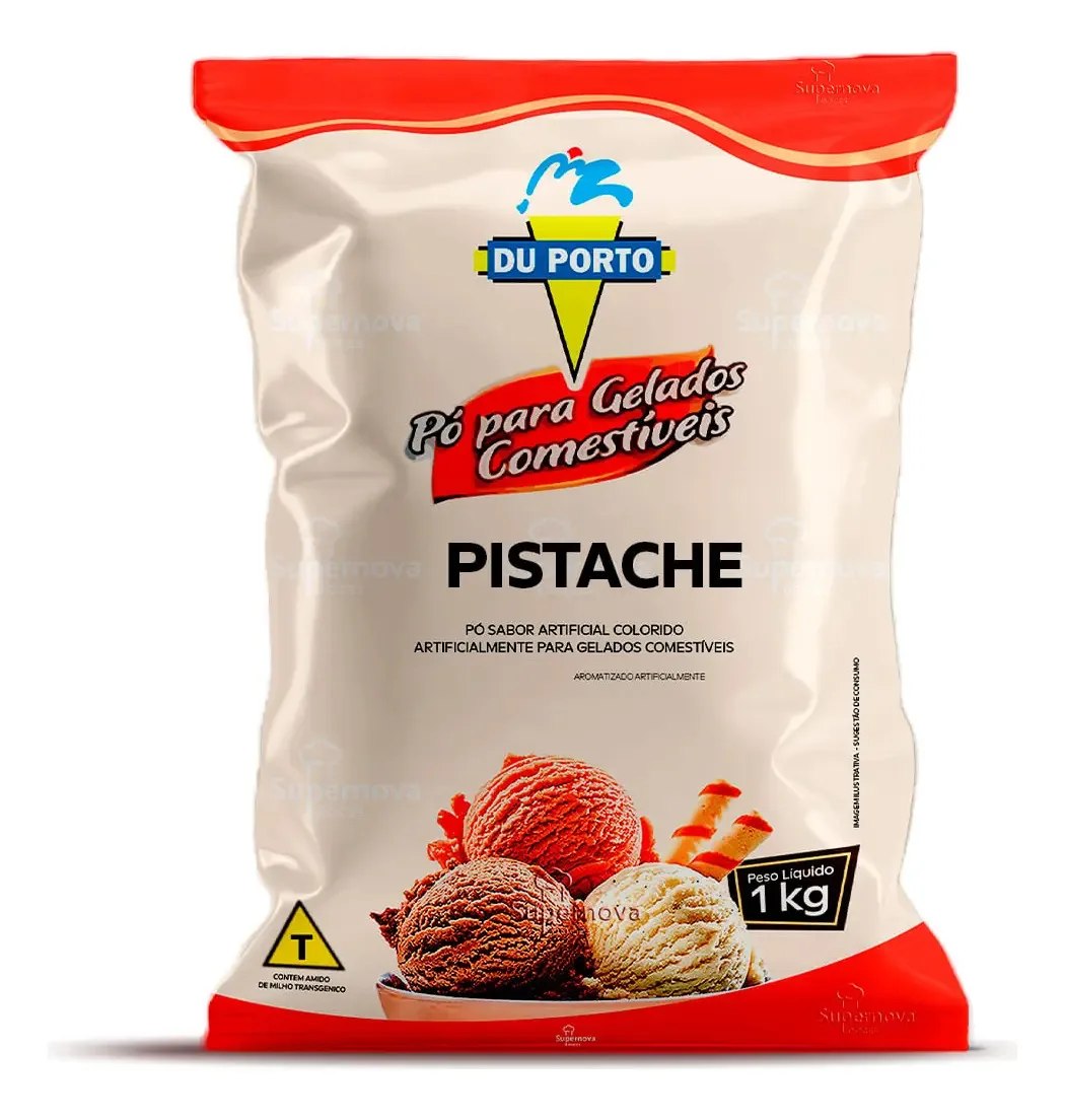 Pó Para Gelados Comestíveis Sabor Pistache 1kg - Du Porto