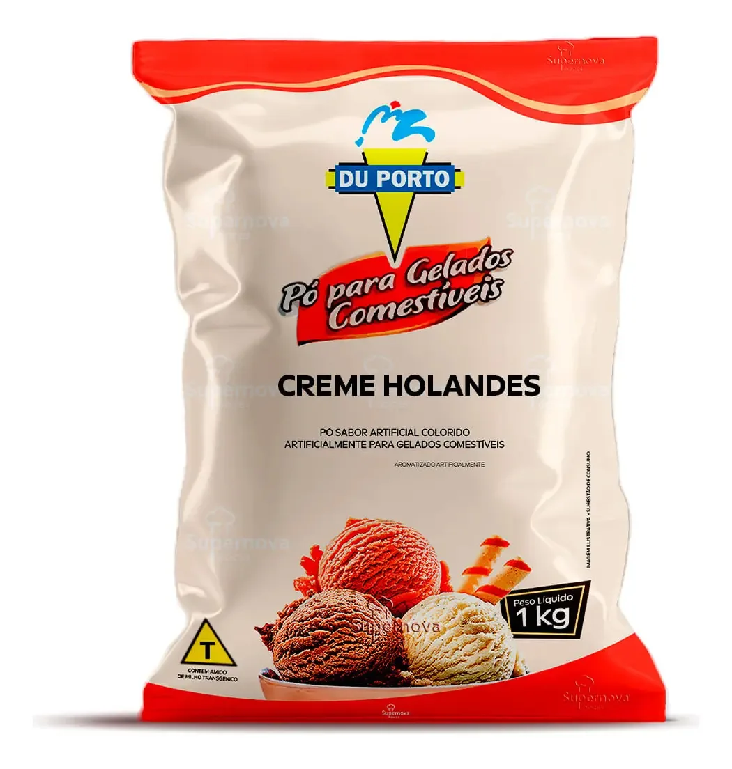 Pó Para Gelados Comestíveis Creme Holandes 1kg - Du Porto