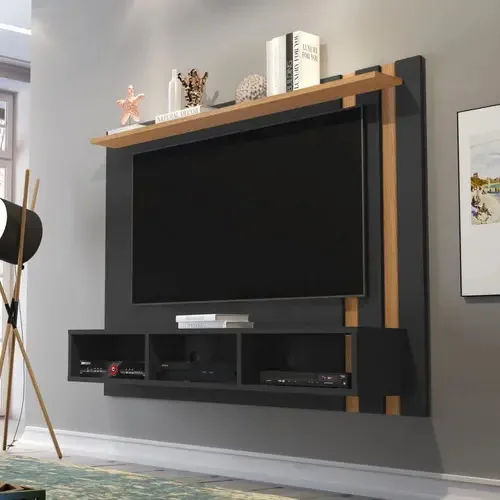 Painel Para Tv 48 Polegadas - Nice - Preto/ Nature