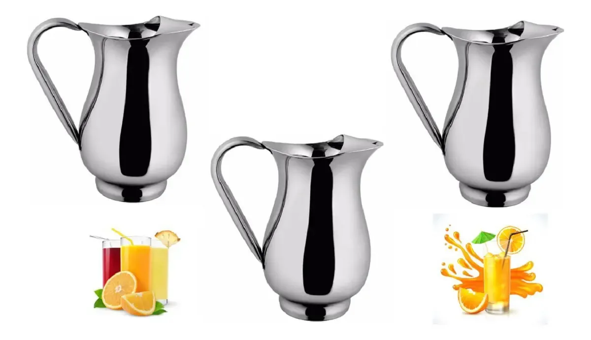 3 Jarras Aço Inox 1,5 Litros Aparador De Gelo Meia Tampa