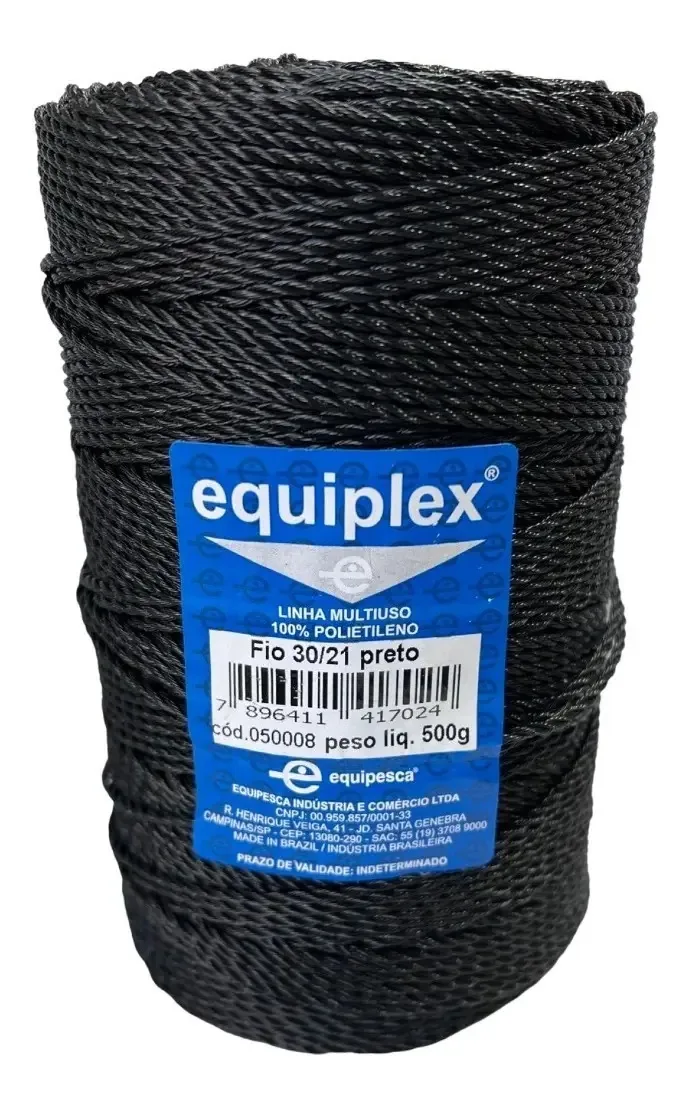 Fio Torcido Equiplex 30/21 para Costura e Reparo 1.8mm Preto 270m