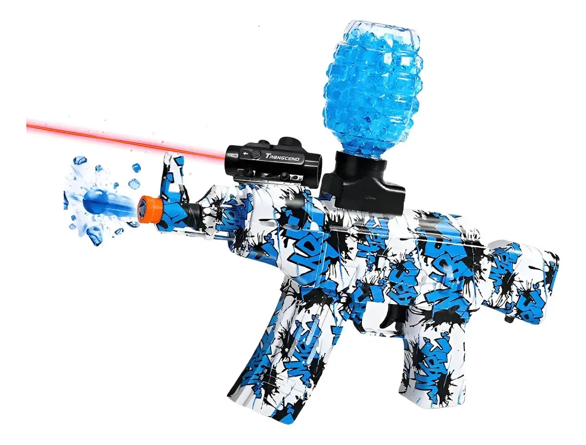 Arminha Brinquedo De Gel Automática M416 Para Crianças Cor Ak47 Azul Com Laser